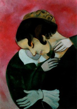 Marc Chagall Painting - Amantes en rosa contemporáneo Marc Chagall